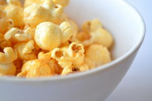 bowl of microwaved popcorn